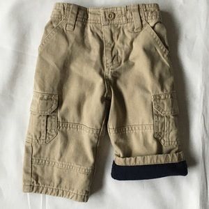 Gap khakis 6 12 months flannel lined baby boys EUC